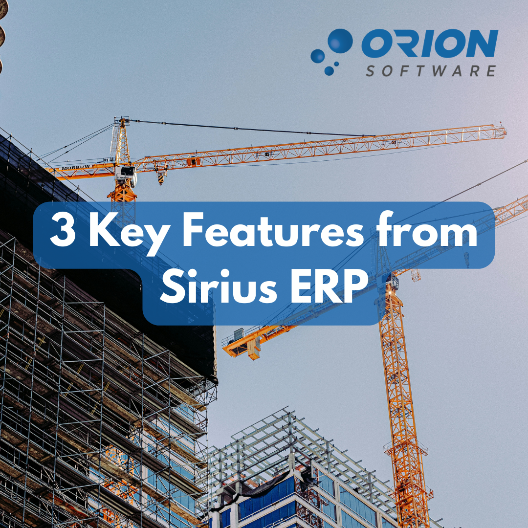 ORION SOFTWARE IS ANNOUNCING SRG GLOBAL CONTRACT